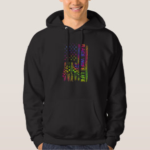 Sudadera Bandera estadounidense Race Wife Life Carreras Tie