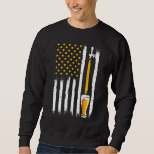 Sudadera Bandera Estadounidense Retro Cerveza 4 De Julio A