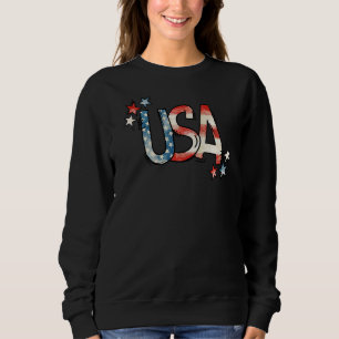 Sudadera Bandera Estadounidense Retro Independencia Patriót