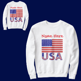 Sudadera Bandera estadounidense roja personalizada de hombr