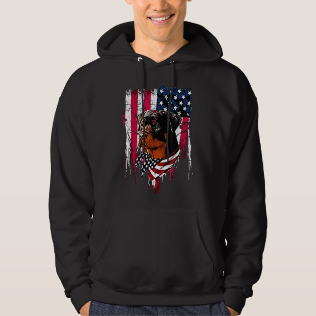 Sudadera Bandera estadounidense Rottweiler (Anverso)