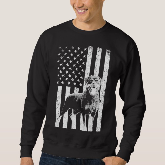 Sudadera Bandera Estadounidense Rottweiler Dog Lover 4 De J (Anverso)