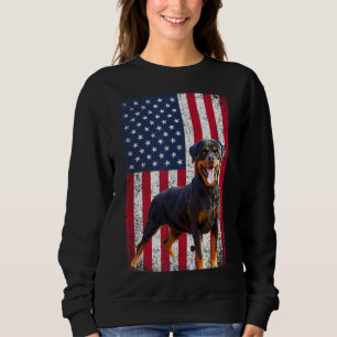 Sudadera Bandera estadounidense Rottweiler Dog Lover Gracio