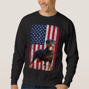 Sudadera Bandera estadounidense Rottweiler Dog Lover Gracio