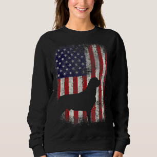 Sudadera Bandera Estadounidense Rottweiler Perro Patriótico