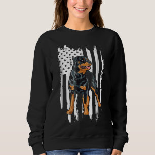 Sudadera Bandera Estadounidense Rottweiler Vintage