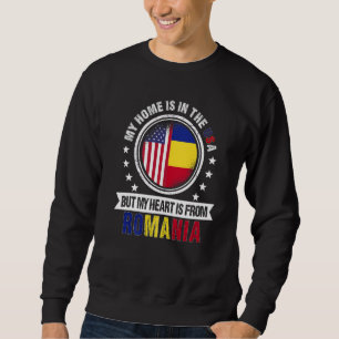 Sudadera Bandera estadounidense rumana Corazón de Rumania A