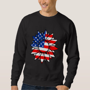 Sudadera Bandera Estadounidense Símbolo de paz de girasol S