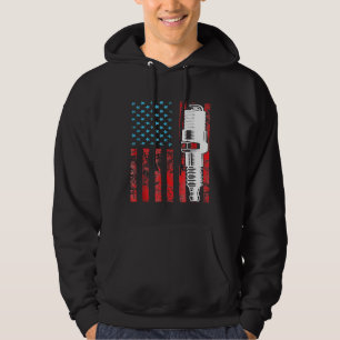 Sudadera Bandera Estadounidense Spark Plug Vintage Car Usa