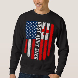 Sudadera Bandera estadounidense Tonga Bandera Mejor Tía De 