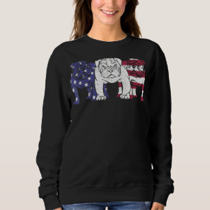 Sudadera Bandera estadounidense única de perro Bulldog ingl