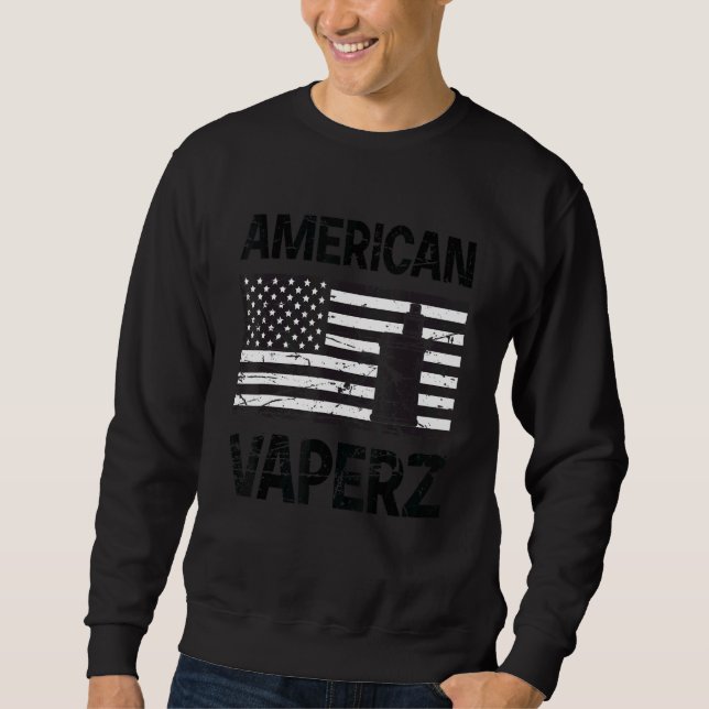 Sudadera Bandera estadounidense Vaperz con dispositivo Vape (Anverso)