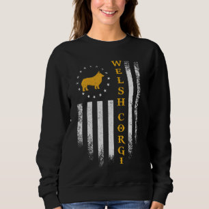 Sudadera Bandera Estadounidense Vintage Amor A Corgi Perro