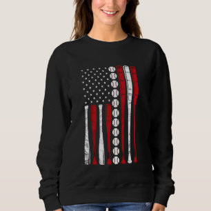 Sudadera Bandera Estadounidense Vintage De Béisbol 4 De Jul