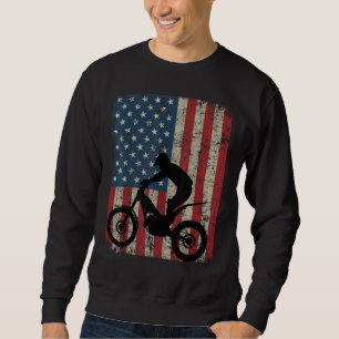 Sudadera Bandera Estadounidense Vintage Motocross Motorcycl