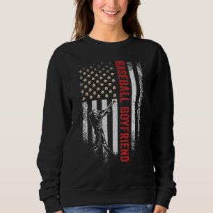 Sudadera Bandera estadounidense vintage novio béisbol orgul