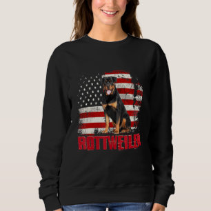 Sudadera Bandera estadounidense vintage Rottweiler Dog