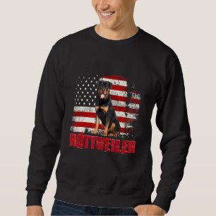 Sudadera Bandera estadounidense vintage Rottweiler Dog