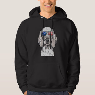 Sudadera Bandera Estadounidense Weimaraner 4 De Julio Do