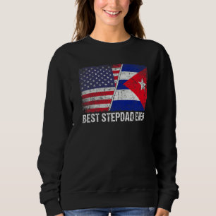 Sudadera Bandera estadounidense y bandera cubana mejor fami