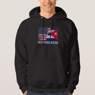 Sudadera Bandera estadounidense y bandera cubana mejor fami