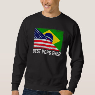 Sudadera Bandera estadounidense y bandera de Brasil mejor f