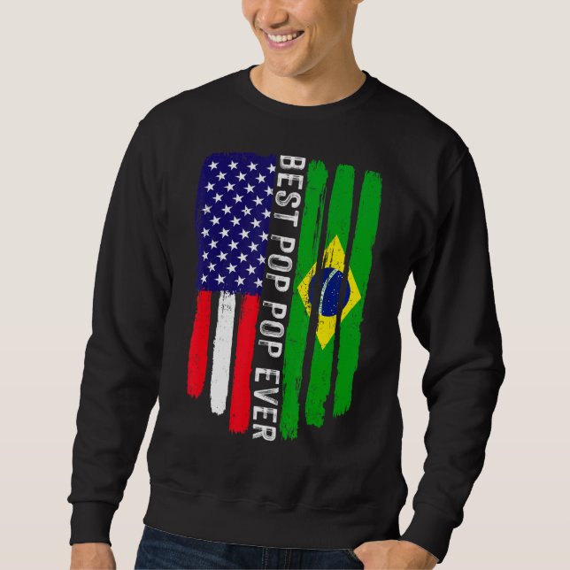 Sudadera Bandera estadounidense y bandera de Brasil mejor p (Anverso)