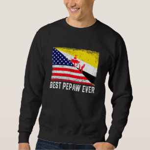 Sudadera Bandera estadounidense y bandera de Brunéi mejor f