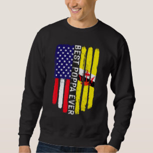 Sudadera Bandera estadounidense y bandera de Brunéi mejor f