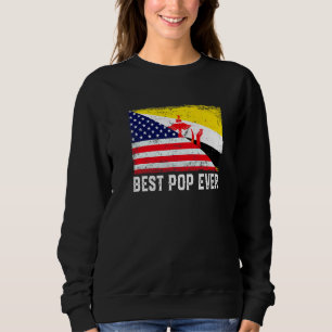 Sudadera Bandera estadounidense y bandera de Brunéi mejor f