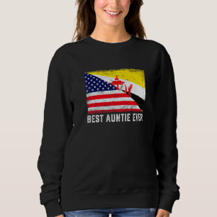 Sudadera Bandera estadounidense y bandera de Brunéi mejor t