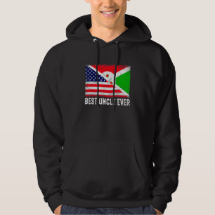 Sudadera Bandera estadounidense y bandera de Burundi mejor