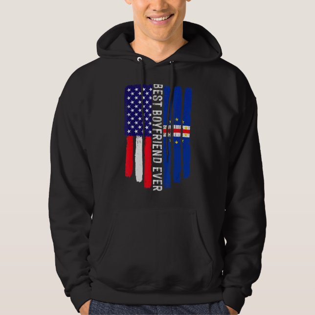 Sudadera Bandera estadounidense y bandera de Cabo Verde Mej (Anverso)