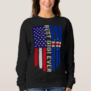 Sudadera Bandera estadounidense y bandera de Cabo Verde mej