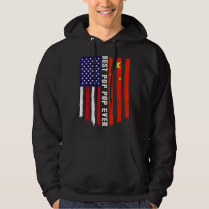 Sudadera Bandera estadounidense y bandera de China mejor fa