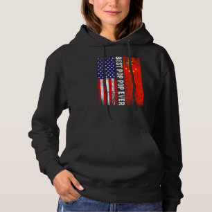 Sudadera Bandera estadounidense y bandera de China mejor fa