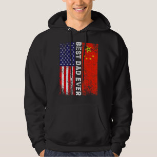 Sudadera Bandera estadounidense y bandera de China mejor fa