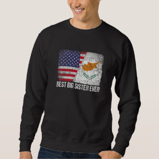 Sudadera Bandera estadounidense y bandera de Chipre Mejor H