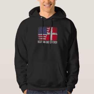 Sudadera Bandera estadounidense y bandera de Dinamarca es l