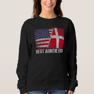Sudadera Bandera estadounidense y bandera de Dinamarca mejo