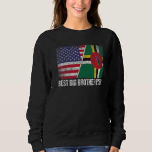 Sudadera Bandera estadounidense y bandera de Dominica Mejor