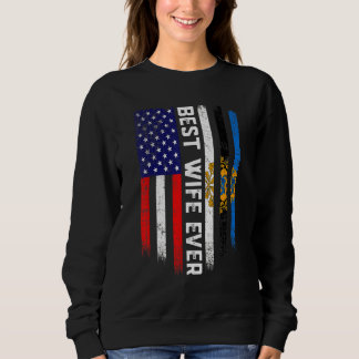 Sudadera Bandera estadounidense y bandera de Estonia mejor