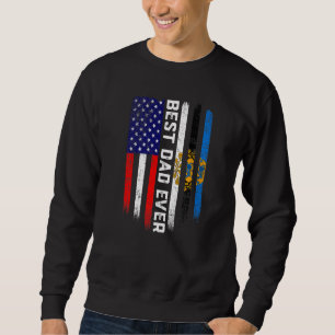 Sudadera Bandera estadounidense y bandera de Estonia mejor 