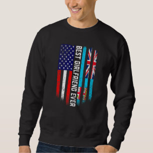 Sudadera Bandera estadounidense y bandera de Fiji mejor nov