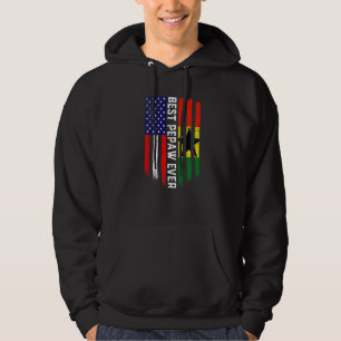 Sudadera Bandera estadounidense y bandera de Ghana mejor fa