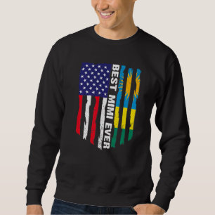 Sudadera Bandera estadounidense y bandera de Ruanda mejor p