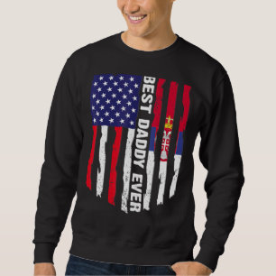Sudadera Bandera estadounidense y bandera de Serbia mejor f