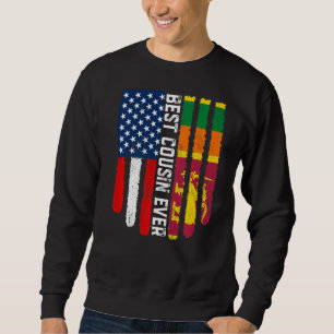 Sudadera Bandera estadounidense y bandera de Sri Lanka: mej