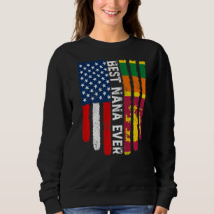Sudadera Bandera estadounidense y bandera de Sri Lanka mejo