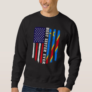 Sudadera Bandera estadounidense y bandera del Congo mejor h